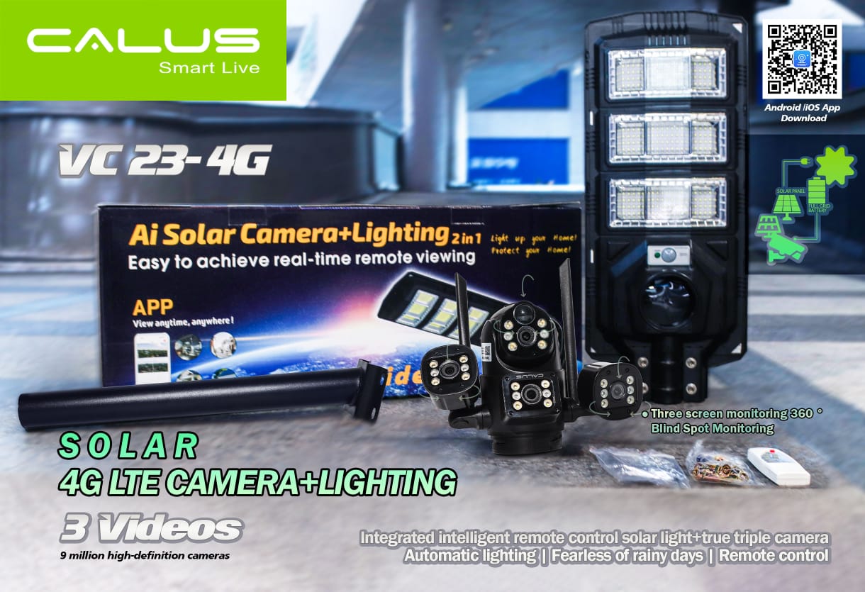 Caméra solaire 4G + ampoule type lampadaire 