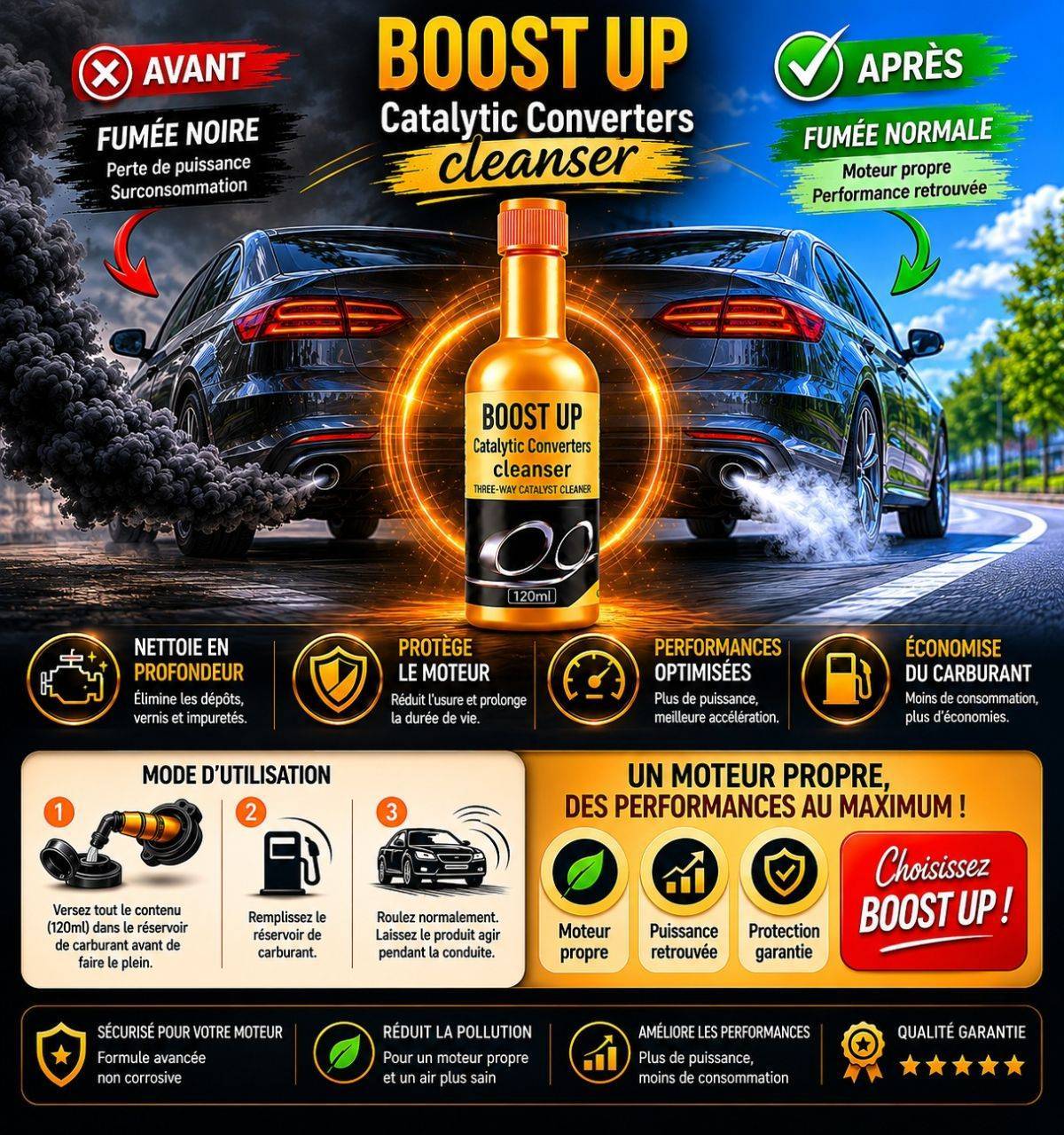 Boost up catalytic cleaner