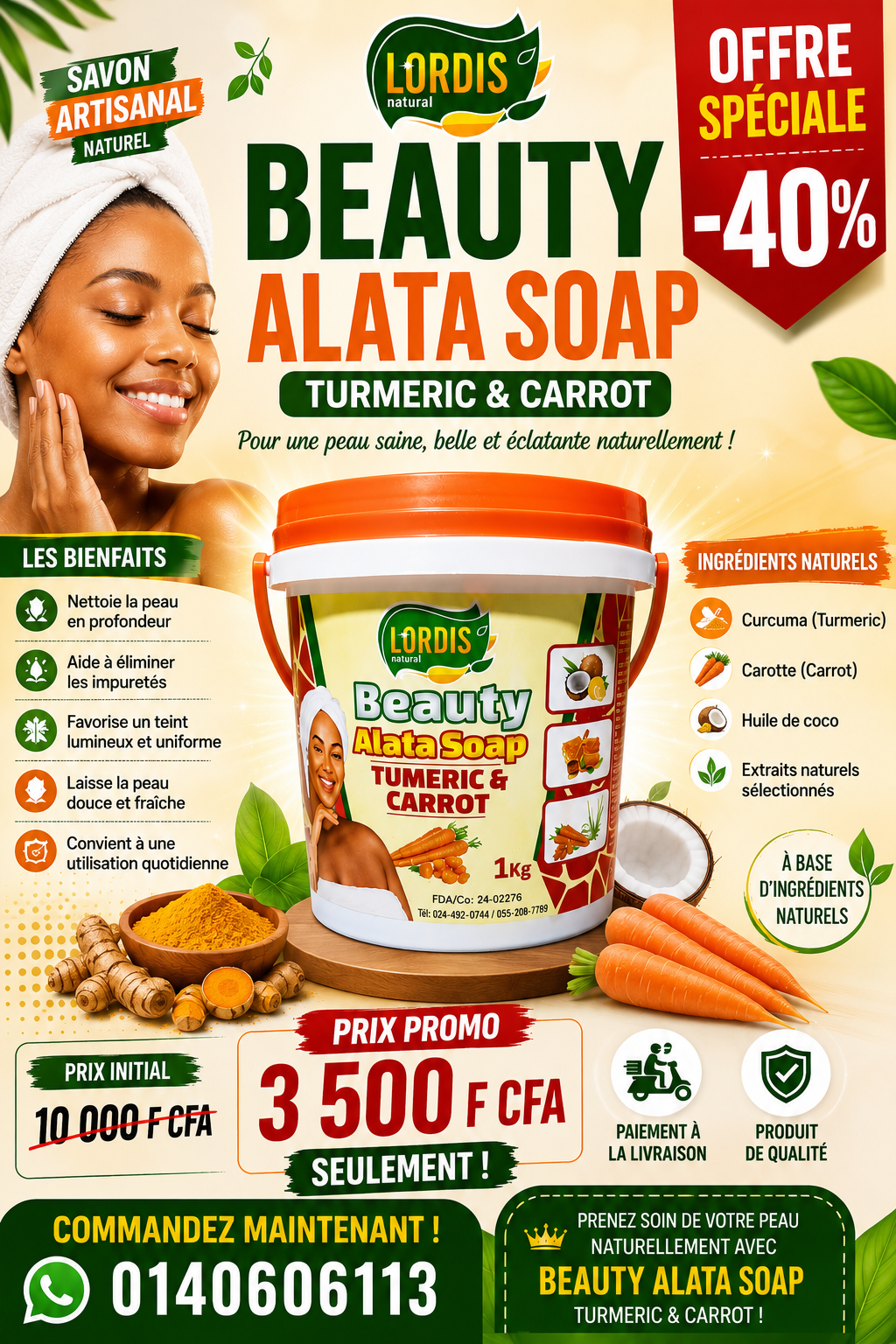 Savon Beauty Alata Turmeric Care – Soin Éclat au Curcuma