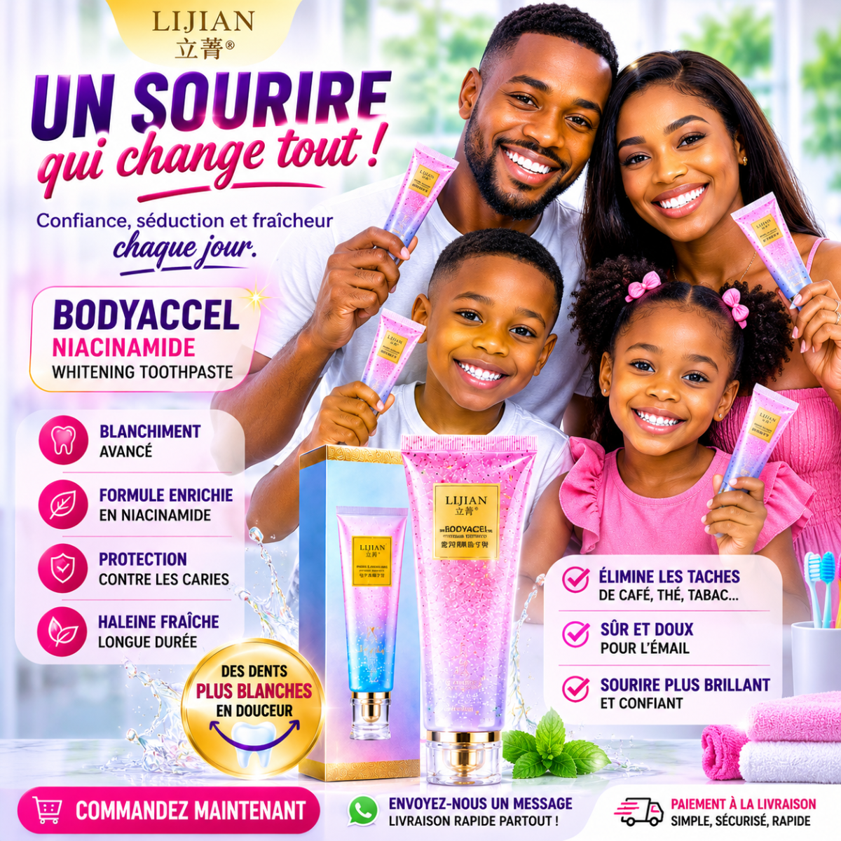Pâte Dentifrice LIJIAN à la Niacinamide