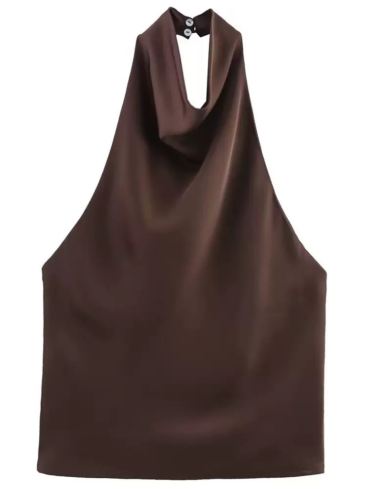 haut à col en satin 