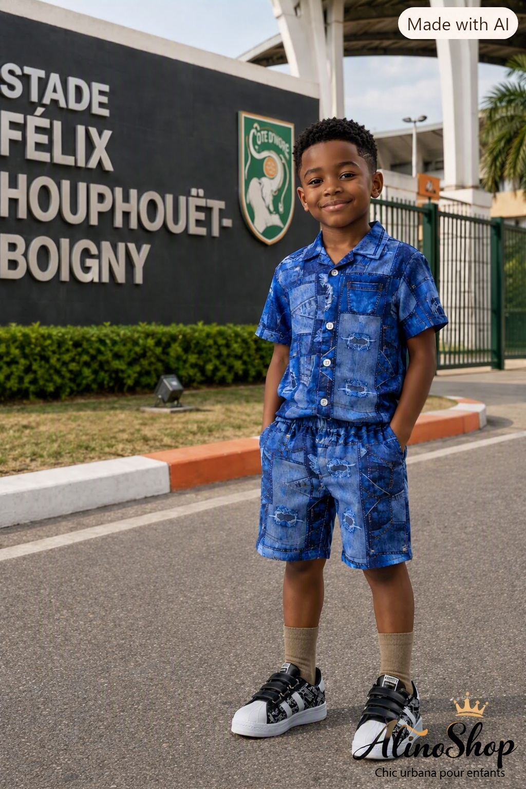 Tenu bleue élégant pour enfants