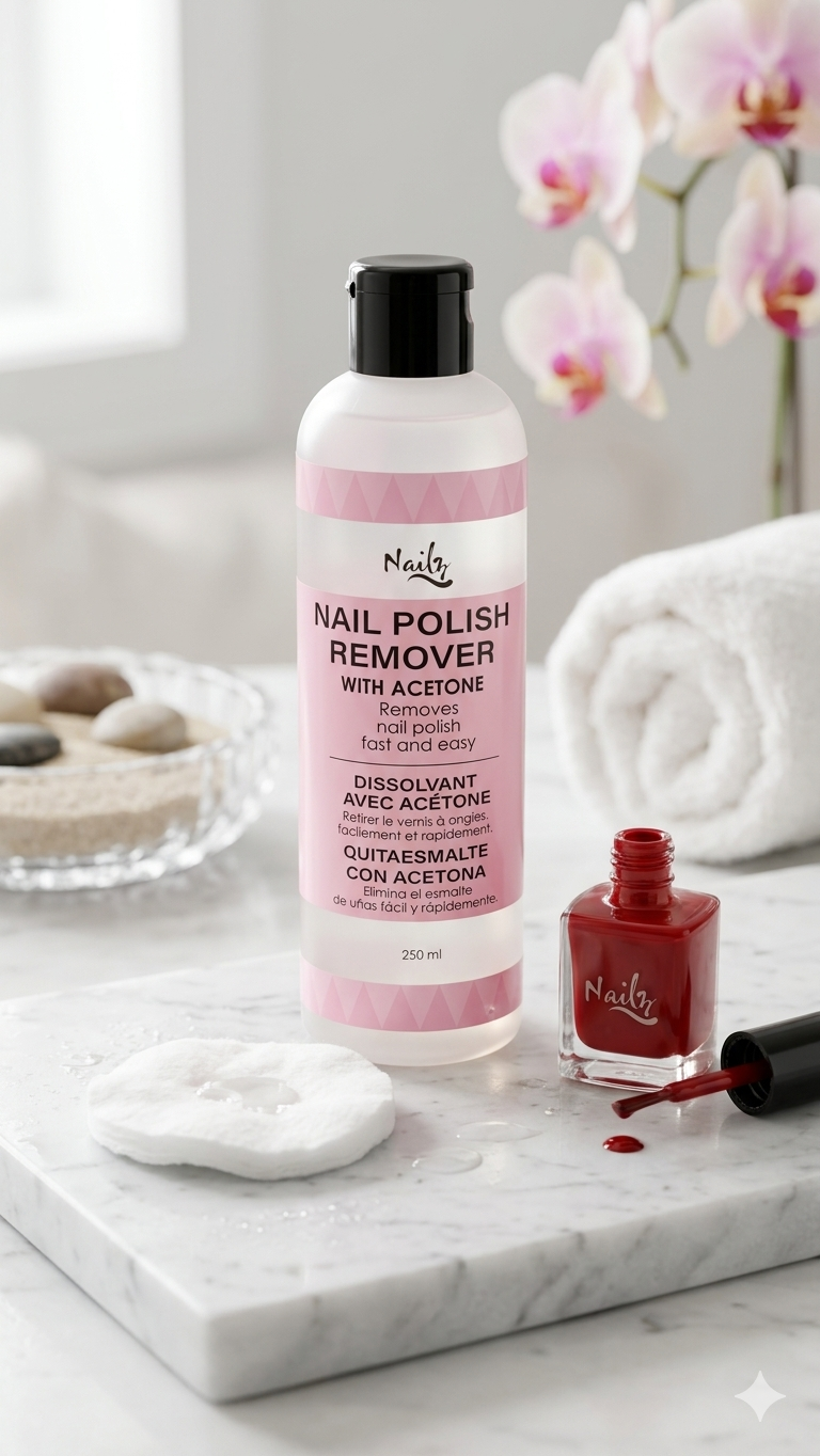 Dissolvant pour vernis à ongles avec acétone